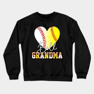 Grandma of Both Baseball Softball Grandkids Ball Mothers Day Crewneck Sweatshirt